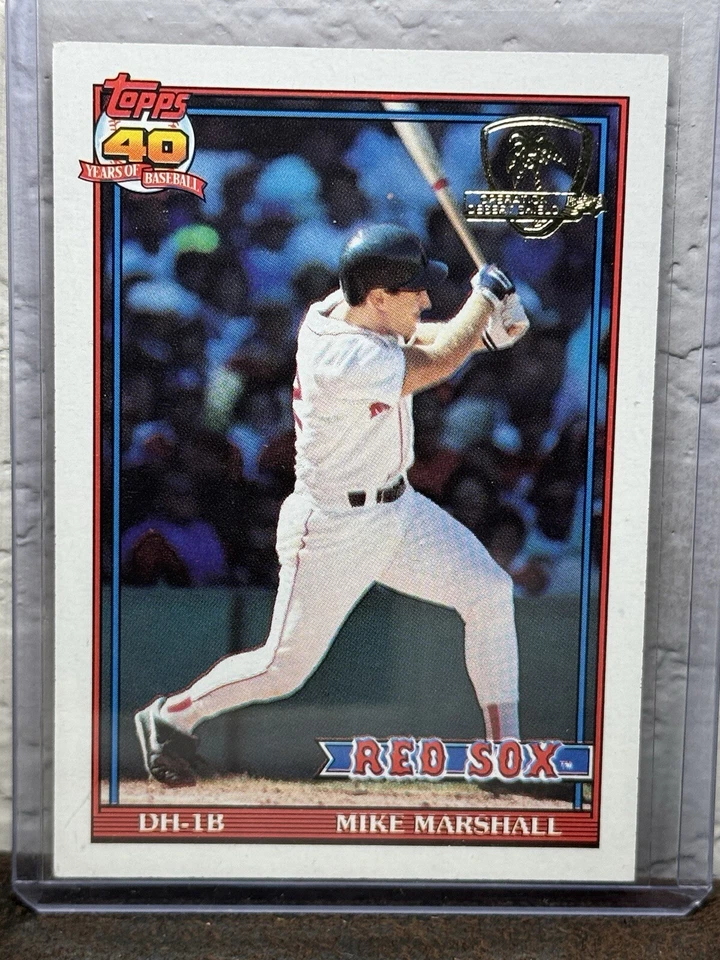 1991 Topps Operation Desert Shield #356 Mike Marshall Boston Red Sox NM 4 - Image 1 of 2