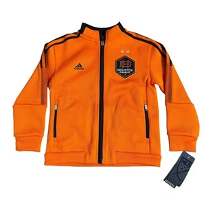 MLS adidas Boys S Houston Dynamo FC Anthem Full-Zip Team Jacket, Orange, Soccer - Picture 1 of 13