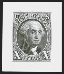 MOMEN: US #4P2 SMALL DIE PROOF ON WOVE REMOVED FROM ROOSEVELT LOT #94290-59* - Picture 1 of 1