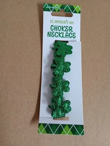 st Patrick's day Choker Necklace Sparkle Green - Picture 1 of 5