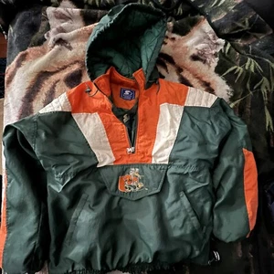 Vintage 90s Miami Hurricanes Pullover Parka Jacke von Starter Gr. XL VTG U Zip - Bild 1 von 6