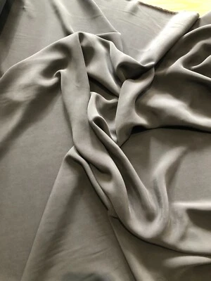Silk double crepe, 40 momme, 107 cm, charcoal, sold by half a metre - Image 1 of 2