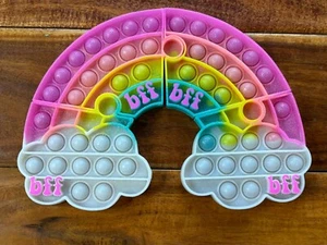BFF Rainbow Pop It Puzzle Toy Multicolored Fidget Toy 9" x 7" x 1" - Picture 1 of 9