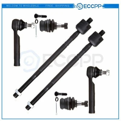 6pcs Lower Ball Joint + Inner Outer Tie Rod Ends For 2000-2003 04 Subaru Outback Foto 1 de 4