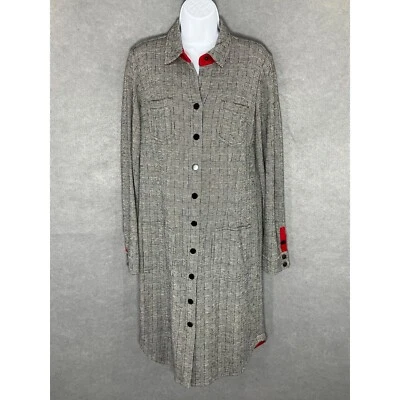 Worth New York Plaid Shirt Dress Career Wear Button Front Wool Blend Size M - Image 1 of 4