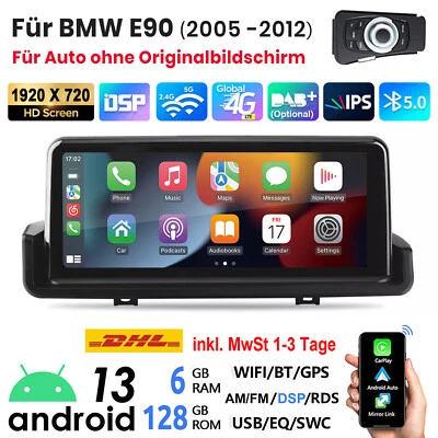 Für BMW E90 E91 E92 CarPlay Android 14 8Core 6+128G Autoradio GPS Navi 4G WIFI - Bild 1 von 4