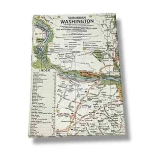 Mapa suburbano de Washington DC 1964 National Geographic CX - Imagen 1 de 4