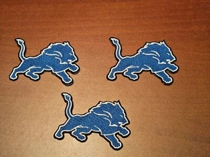 Detroit Lions Three 3" Iron On Embroidered Patches FREE Shipping!! - Picture 1 of 1