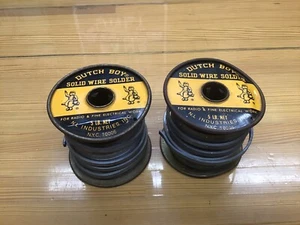 Vintage Dutch Boy Solid Wire Solder Two Rolls 3/32 X 7/32 Over 9 Lbs Look ! ๐ - Picture 1 of 9