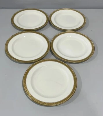 Cauldon England for Gilman Collamore antique Salad Plated gold trimmed set of 5 - Image 1 of 4
