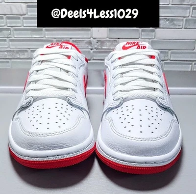 Nike Air Jordan 1 Retro Bajo OG Hombres Blanco Rojo Universitario CZ0790-061 Foto 1 de 4