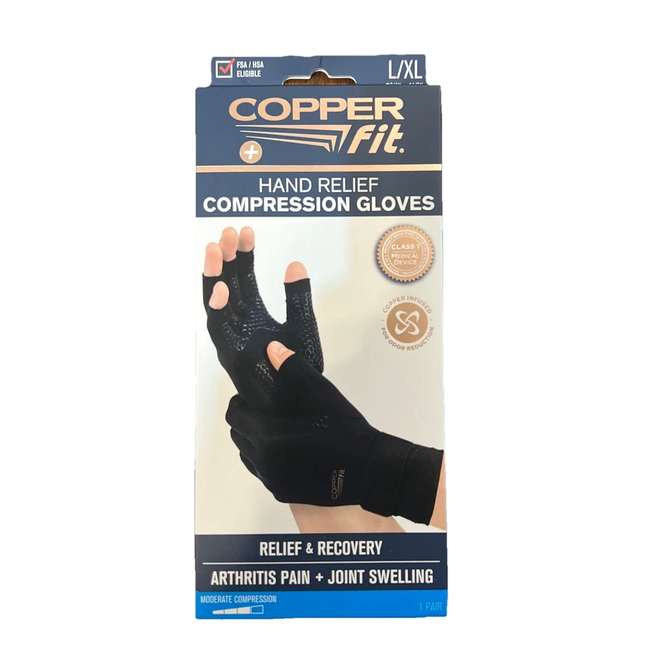 Guantes de compresión de alivio de manos Copper Fit CFHRLXL111318 - grandes/extra grandes Foto 1 de 1