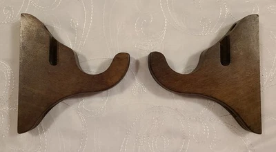 Par de soportes de doble varilla de madera de colección para poste de 2" Foto 1 de 4