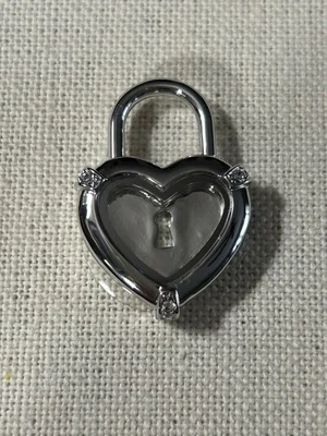 Origami Owl LK1078 Silver Padlock Reversible Heart Hinge Locket w/Crystals "New" - Image 1 of 4