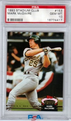 Mark McGWIRE 1993 Stadium Club Murphy #153 PSA 10 - GEMA COMO NUEVA - ATLETISMO  Foto 1 de 2