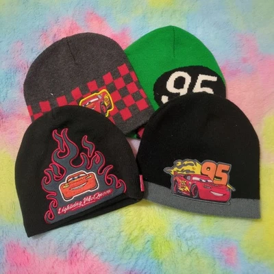 Cars Lightning McQueen Gorros Invierno Negro Gris Verde Disney Pixar Lote de 4 Foto 1 de 4