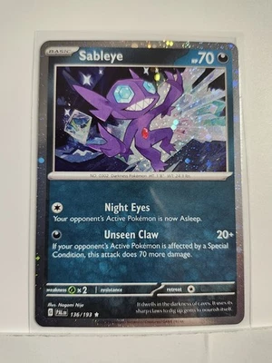 Pokémon TCG Sableye 2023 Cosmo Holo Card 136/193 Fart Swirl 🌀 Rare Near Mint - Image 1 of 4