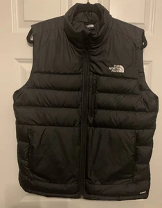 North Face Vest Mens Medium Black 550 Down Puffer Hiking Outdoor Full Zip EUC - Picture 1 of 15