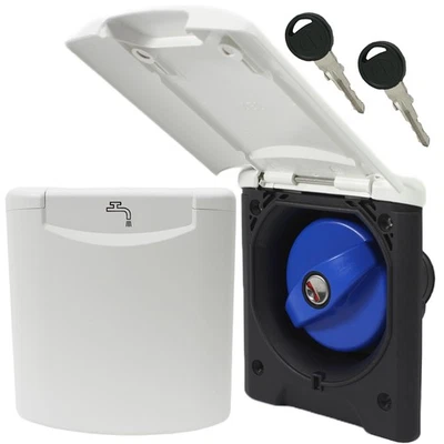 Einfüllstutzen + Tankdeckel Wasser Frischwassertank Wohnwagen Wohnmobil weiß     - Bild 1 von 4