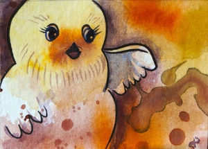 ACEO watercolor painting Dora Pilssala original fantasy - Picture 1 of 1