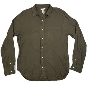 Hiroshi Kato Shirt Men's Large LS The Ripper Military Green Made USA Cotton New - Picture 1 of 14