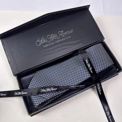Saks Fifth Avenue Silk Tie. Made In Italy. New In Box - Image 1 of 4