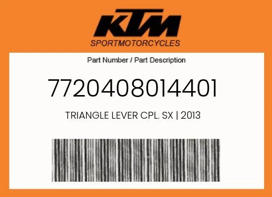 KTM 正品三角杆 CPL。 Sx | 2013 - 7720408014401 保修 & 延长技术支持 — 第 1/4 张图片