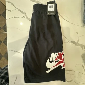 Nike Big Boy's L Jumpman Jordan Shorts Short Pants Black Red Logo Basketball - Picture 1 of 3