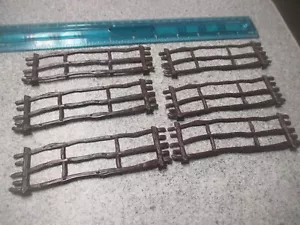 BROWN FENCE PANELS x 6 lot PLASTIC CAKE DECORATIONS NOS VTG toppers farm - Picture 1 of 2