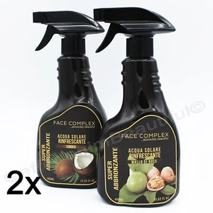 2x Super Abbronzante Acqua Solare con Cocco e Mallo di Noce Face Complex Solari - Imagen 1 de 4