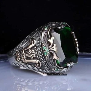 925 Sterling Silber Handarbeit Schmuck Schwarz Herren Ring Alle Größen Mode Ring 2024 - Bild 1 von 24