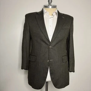 Giacca blazer cappotto sportivo Jos A Bank uomo 41R verde seta lana 2 bottoni spina di pesce - Foto 1 di 11