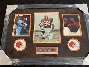 Jim Brown Klasse von 1971 HOF GERAHMTES FOTO 26x18 PSA/DNA AUTHENTIC Auto. BRAUN - Bild 1 von 3