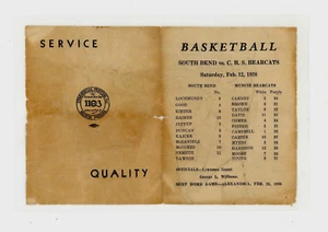 1938 Muncie Central Bearcats Basketball-Programm gegen South Bend High School IN - Bild 1 von 3