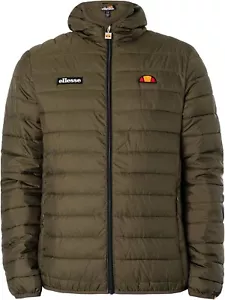 Ellesse Lombardy Khaki Green Puffer Jacket Size Large Hooded Brand New with Tags - Picture 1 of 10