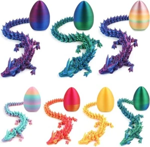 Dragón impreso en 3D en huevo, juguetes fidget dragón de cristal articulado completo huevo de Pascua - Imagen 1 de 19