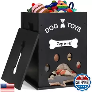 VOOTTOU Dog Toy Bin Dog Toy Basket, Cat Dog Food Storage, Wood Large Dog Stuf - Picture 1 of 5