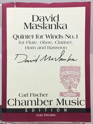 David Maslanka Quintet Winds No 1 Sheet Music Flute Oboe Clarinet Horn Bassoon - Image 1 of 4