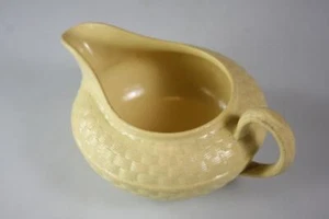 ANTIQUE early 1800s WEDGWOOD YELLOW CANEWARE CREAMER BASKET WEAVE marked - Picture 1 of 8