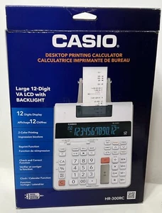 Casio (HR-300RC) 12-stelliger VA LCD mit Hintergrundbeleuchtung Druck Taschenrechner weiß - Bild 1 von 13