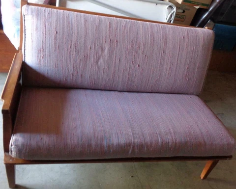 Vintage Solid Wood Bench - Heavy Foam Filled Cushions - GDC - GREAT MID-CENTURY Cover