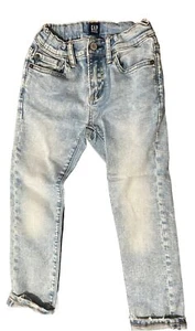 Kids Gap Jeans Stretch Skinny Adjustable Waistband Distressed Whitewash Sz  6 - Picture 1 of 8