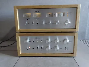 DENON PMA-255 STEREO AMPLIFIER TU-355 STEREO TUNER EXCELLENT SERVICED  WOOD CASE - Picture 1 of 18