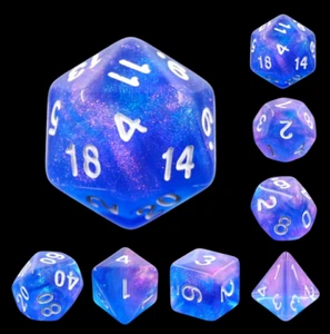 NEU RPG / D&D Würfel 7er Set - Fantasy Sapphire Phantom - Bild 1 von 3