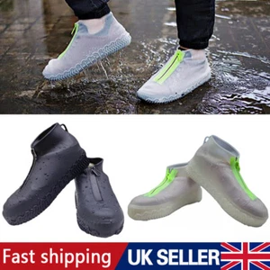 Anti Slip Silicone Overshoes Rain Waterproof Shoe Boot Cover Protector with Zip - Picture 1 of 12