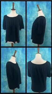 Blusa Top Talbots Para Mujer Azul Marino Fuera de los Hombros Pequeña Grande - Imagen 1 de 7