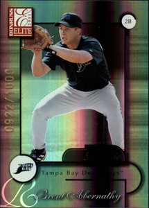 2001 Donruss Elite Tampa Bay Devil Rays Baseball Card #151 Brent Abernathy