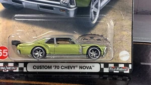 Hot Wheels Boulevard #65 2022 - Custom ‘70 Chevy Nova Metallic Green Real Riders - Foto 1 di 9