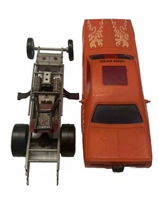 Vintage Monogram Plymouth Duster Rrrrip Off Rip Off Orange Funny Car Model As Is - Picture 1 of 13