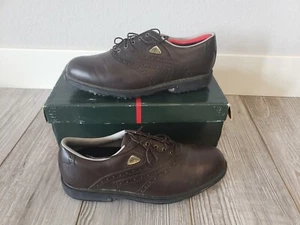 Nunn Bush Men's Brown Leather Golf Shoes Lace Up size 12 M Monroe Smooth - Picture 1 of 5